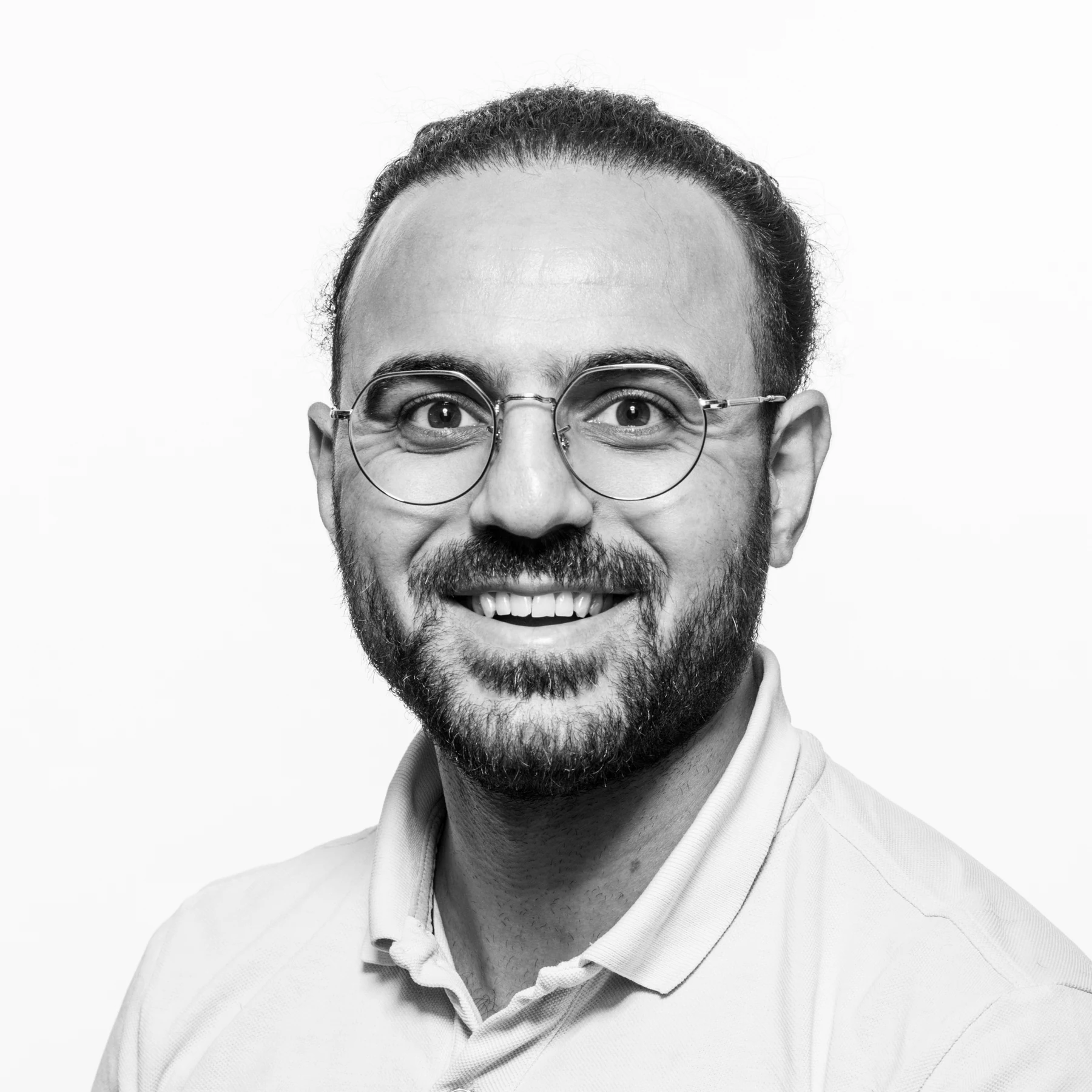 Black-and-white portrait